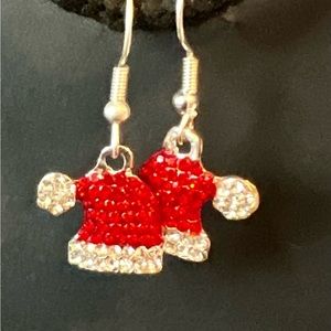 Glittery Santa Hat Earrings